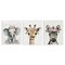 Stupell Industries Pink Rose Jungle Animals 3 pc Canvas Wall Art Set Design by LSR Design Studio